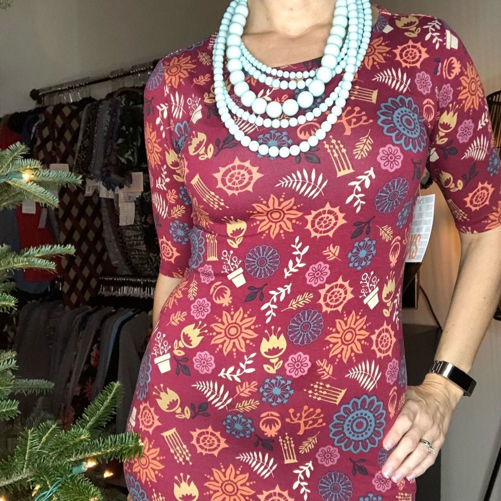 LuLaRoe Pink Floral Pencil Julia Dress NWT XS